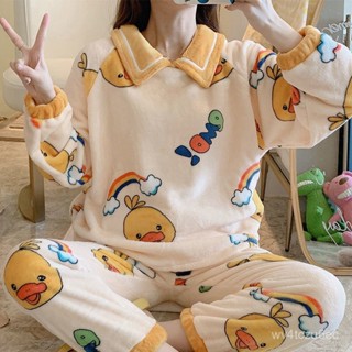 【VV】睡衣套裝 睡衣女秋冬季法蘭絨韓版甜美可愛公主風家居服珊瑚絨加厚保暖套裝