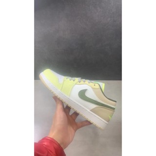Air Jordan 1 Low "Volt Green Tan" 青蘋果 白淺綠清新 休閑滑板鞋 FD9906-131