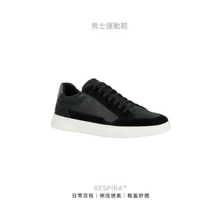 【GEOX】男鞋 運動鞋 黑/白/灰 RESPIRA™輕量透氣防潑水休閒鞋