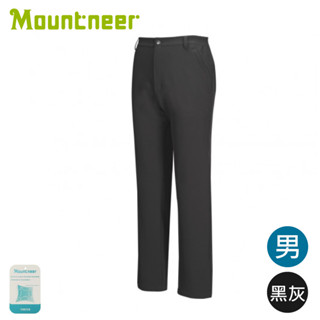 【Mountneer 山林 男 SOFT SHELL保暖長褲《黑灰》】12S33/登山/保暖褲/休閒褲/刷毛
