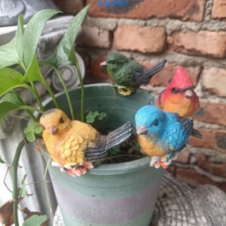【鑫滿旗艦店】花盆攀爬小鳥花園藝植物多肉盆陽臺民宿造景田園可愛動物擺設掛飾