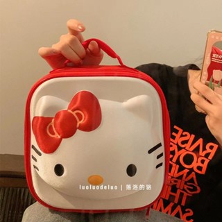 化妝包🎀 卡通可愛KT貓手提化妝包女大容量便攜外出旅行化妝品收納包洗漱包