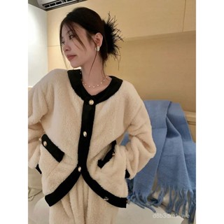 免運🚚臺灣熱賣小香風開衫睡衣女秋冬珊瑚絨加絨加厚保暖學生少女外出家居服套裝