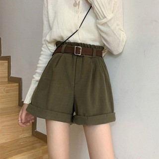 【Sweet Oversize】秋冬燈芯絨短褲女寬鬆加絨加厚靴褲新款打底闊腿褲外穿休閒褲子