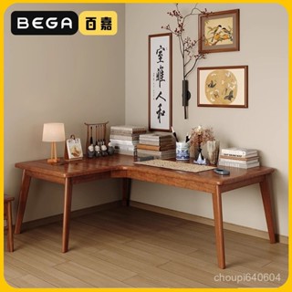 #桃園倉#全實木書桌家用拐角L型轉角桌臥室書房辦公小戶型工作臺式電腦桌(可貨到付款&開發票)
