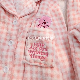 珊瑚絨睡衣🎀 爆款睡衣女冬季露比珊瑚絨套裝ins卡通可愛少女家居服法蘭絨網紅 加絨睡衣套裝 冬季睡衣 居家服