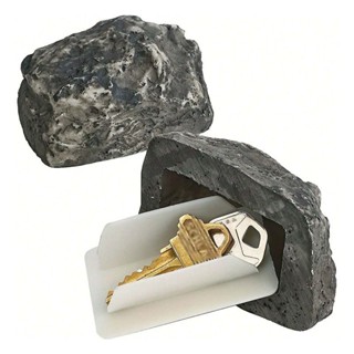 24H⚡臺灣出貨🚚新品Key Hider戶外庭院隱藏家門口鑰匙收納盒模擬小石頭裝飾品 4ZO0
