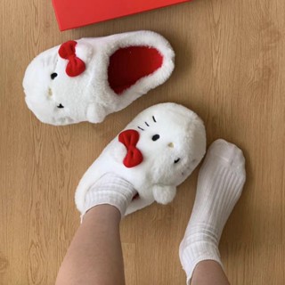kitty拖鞋🎀 凱蒂貓棉拖鞋女秋冬季可外穿居家軟底棉鞋 可愛室內拖 可愛拖鞋 毛毛拖鞋 貓咪拖鞋 保暖拖鞋 毛絨拖鞋