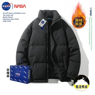 羽絨服 保暖外套 羽絨外套 羽絨外套男 衝鋒衣 輕羽絨外套NASA 男羽絨冬季棉服潮流港風立領百搭ins保暖麵包服