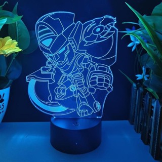臺灣出貨 荒野亂鬥 小夜燈 擺件 荒野亂鬥 週邊 荒野亂鬥 床頭燈 荒野亂鬥機甲莫提斯瑟奇裡昂烏鴉裝飾送衕學生日禮物3d