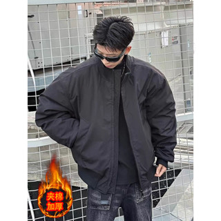 臺灣出貨【店鋪熱銷】cleanfit飛行員夾剋棉服男款冬季美式短款立領棉衣外套廓形棒球服外套 秋冬外套 防風外套 夾剋服