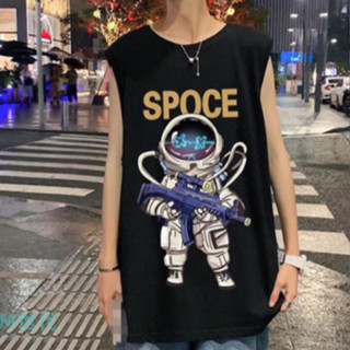【M世代】夏季寬鬆坎肩背心男港風無袖t恤薄款韓版運動男生上衣服男女情侶 無袖上衣(ATBE59