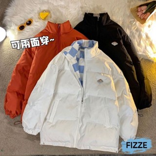 格子麵包服棉衣 兩面穿羽絨棉服外套 外套 保暖棉衣外套寬鬆時尚百搭 情侶款 男女同款 bcgm8012【fizze】
