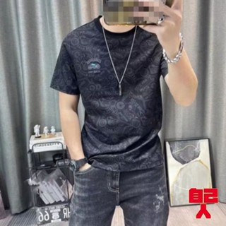 【自己人】修身男生T恤 韓版 夏季 新款 日系 復古 潮牌 短袖 潮流 ins 短袖上衣 冰絲短T ATL826