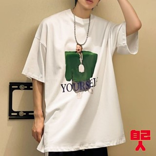 【自己人】 嘻哈 短袖上衣 大尺碼 夏季 新款 日系 復古 潮牌 短袖 男生T恤 韓版 潮流 短T(ATCT313)