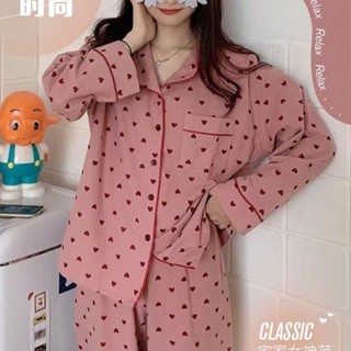 🌸特價🌸【精選】2025年春秋長袖新款睡衣ins韓風印花開衫家居服套裝外穿睡衣女