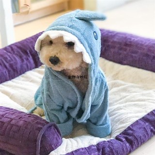 😸獨寵一身 連帽寵物浴袍 可愛造型狗狗浴袍 純棉寵物浴袍 夏季寵物洗澡浴袍 泰迪狗狗睡衣 狗狗夏季衣服 小恐龍狗狗衣
