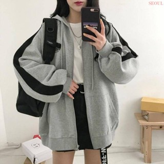 春秋季新款大碼100公斤連帽衛衣女裝學生寬松運動長袖外套開衫上衣 女生外套 休閒外套 外套