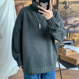 臺灣發貨🔥冬季高領毛衣男針織衫帥氣韓版寬鬆套頭加厚線衣針織衫 針織上衣 打底衫 針織罩衫 針織毛衣 針織衫 毛衣 長袖