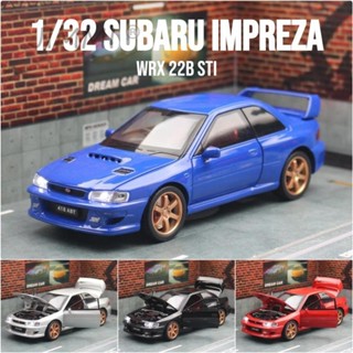 臺灣出貨合金模型車1/32 速霸 Subaru Impreza WRX 22B STI JDM 汽車模型 模擬開門 玩具