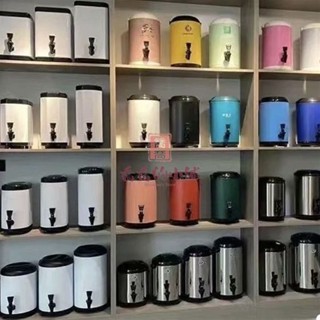 居家生活 廚具 不鏽鋼桶 保溫桶 奶茶店不銹鋼保溫桶奶茶桶咖啡果汁豆漿桶商用6L-18L雙層保溫桶奶茶店