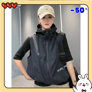 韓版夏季新款防曬衣馬甲女短裝款韓版寬鬆大尺碼休閒輕薄馬夾防曬服短板罩衫 外搭背心 外搭外套 外搭馬甲