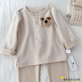 【臺灣免運】童裝 兒童套裝 兒童睡衣男女童德絨萊卡家居服套裝滿印卡通薄款長袖甜美ZW01