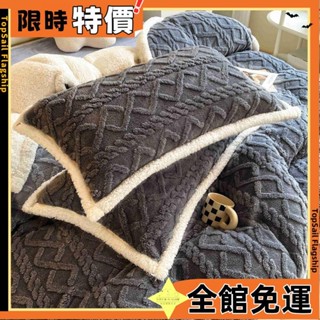 臺灣發貨🔥枕頭巾 枕套 冬季ins風加絨枕套高顏值一對牛奶絨珊瑚絨枕頭套48x74單個人宿舍107
