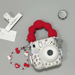 ins少女創意富士拍立得 Instax mini12保護殼水掛繩編織繩掛鏈通用百搭包包短繩立得鑰匙鏈手提