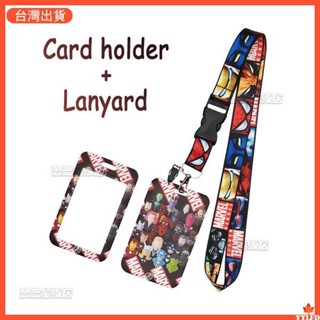 #漫威手機掛繩 卡套持有者 Marvel Heroes 卡夾 帶頸掛繩 美國隊長卡通 ID 徽章保護套電話鑰匙扣帶