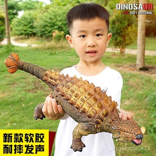 【臺灣熱銷💕免運】大號模擬軟膠恐龍玩具叫聲動物模型霸王龍三角龍塑膠兒童男女寶寶