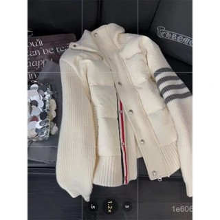 桃園出貨 高階感立領拚接羽絨棉服女2024冬季新款設計感撞色加厚短款外套 臺灣賣家 臺灣髮貨