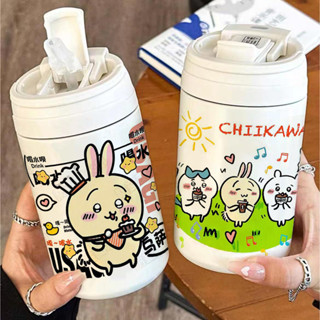 [桃園出貨]吉伊卡哇保溫瓶 保溫杯 咖啡保溫瓶 可愛卡通咖啡杯 隨行杯保溫杯 吸管直飲口 304不銹鋼 禮物