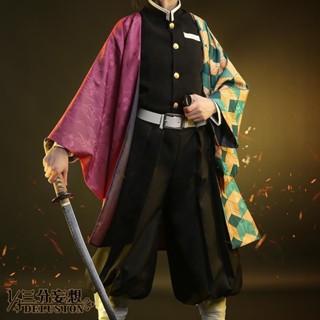 免運可加急🌸 鬼滅之刃cos服服富岡義勇日式和風隊服動漫套裝cosplay和服服裝男 cosplay 角色扮演