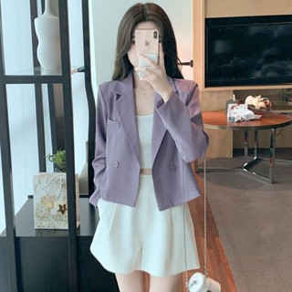 〖ZMX〗小香風短版西裝外套女春季2024年新款洋氣小西裝高腰氣質長袖上衣