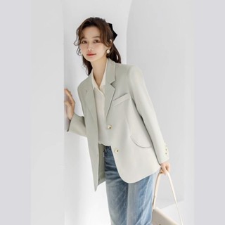 【免運】短版外套 韓版小西裝外套女2025新款春秋休閒設計感小眾氣質短版韓系小個子西裝 長袖外套 連帽外套 開襟小外套