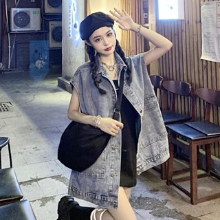 【免運】背心馬甲 韓版復古V領牛仔馬甲女裝春秋季外搭2025新款設計感背心疊穿馬夾外套 吊帶背心 牛仔外套 小可愛背心