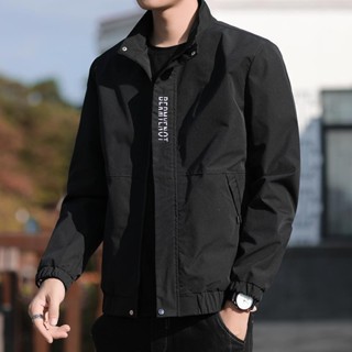 外套男士春秋季男裝2024新款韓版潮流休閑百搭立領工裝夾克上衣男