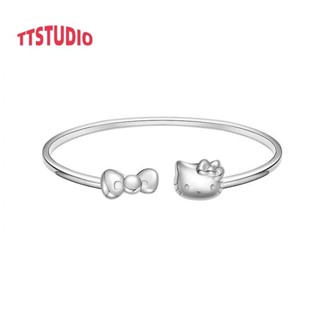 【TT潮飾】女生手鍊 S925純銀HelloKitty凱蒂貓手鐲女甜美款手環七夕送給女朋友的禮物