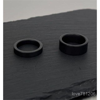 臺出🔥光麵陶瓷黑色戒指男潮牌極簡個性霧麵百搭食指戒環不掉色嘻哈尾戒 LT6S