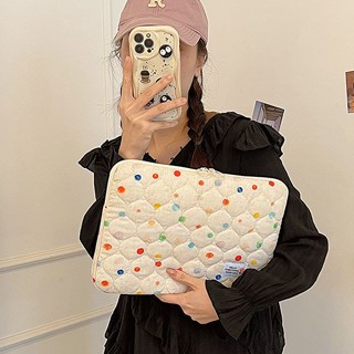 大容量筆電包 手提平板包 韓國ins可愛波點筆記本少女心 11/13/15寸內膽平板電腦ipa收納包 電腦包 收納包