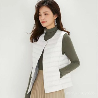 【工廠店】【臺灣出貨】輕薄羽絨棉馬甲女士 新款春秋短款空調衫 保暖棉坎肩 打底小背心馬夾