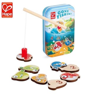 Hape釣魚遊戲盒 便攜寶寶掌上釣魚遊戲盒 幼兒益智玩具 鐵盒磁性釣魚 親子互動玩具 早教益智力幼兒過家家玩具