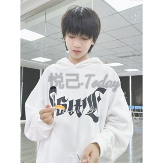 【明星同款】TF家族四代張桂源同款 字母連帽衛衣男女衛衣 不起球 純棉2025新款寬鬆百搭加絨上衣 TD