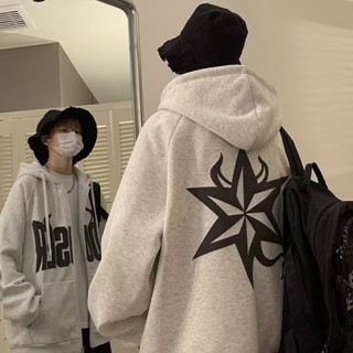 韓版潮牌連帽衛衣男 新款 加絨 美式 炸街 秋冬季 高階感 拉鏈開衫 寬鬆 休閒 百搭外套（XG658）【壹號站】