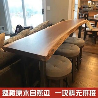 吧臺桌 高腳桌 吧臺 家用客廳細長吧臺桌實木長條桌陽臺靠墻休閒茶飲桌酒吧桌椅一整套