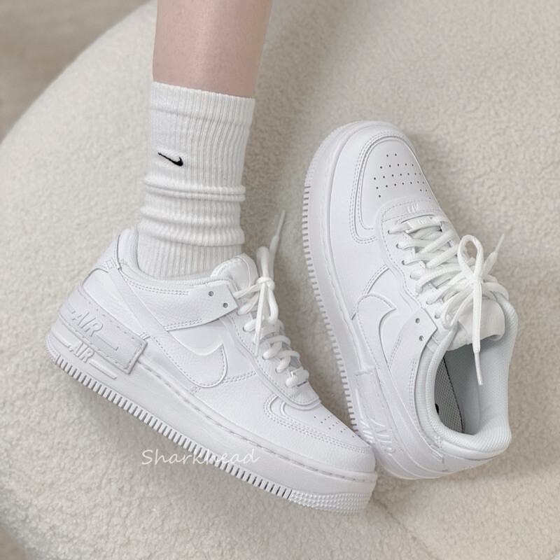 Nike Air Force 1 Shadow 白 低筒 全白 厚底 CI0919-100