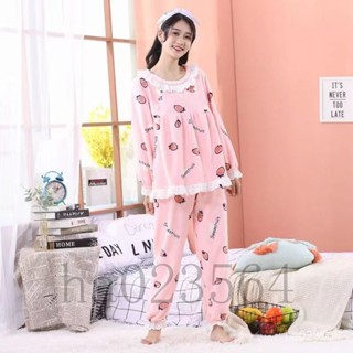 珊瑚絨睡衣 女生秋冬睡衣 法蘭絨 加厚 加絨 長袖長袖 卡通 公主套裝 家居服 冬季套裝 保暖睡衣[MM]