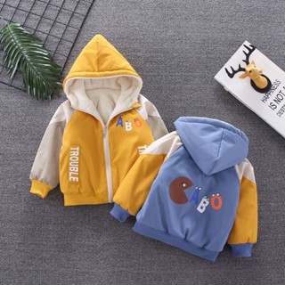 兒童外套冬季棉服洋氣男童2023新款加絨加厚棉衣寶寶冬裝外穿棉襖