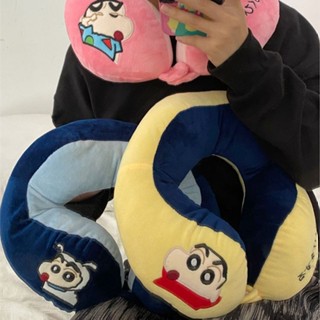 蠟筆小新U型枕🌸 豆豆絨記憶棉 刺繡蠟筆小新可愛卡通u型枕情侶款便攜旅行坐車護頸枕睡覺枕駝峰 飛機枕 午睡枕 勁枕